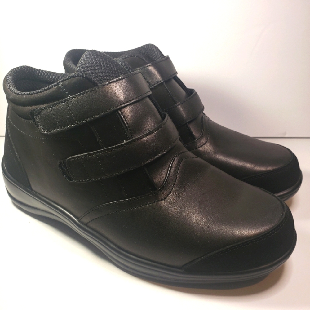 Profet all black mens support orthopedic boot/shoes sz: 10 self fasteners